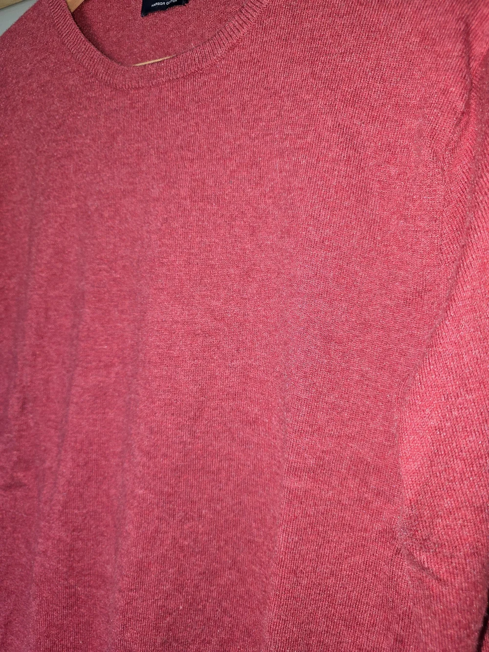 J. Crew Men’s Crewneck Merino Wool/Cotton Blend Sweater. Heathered Burgundy Red.